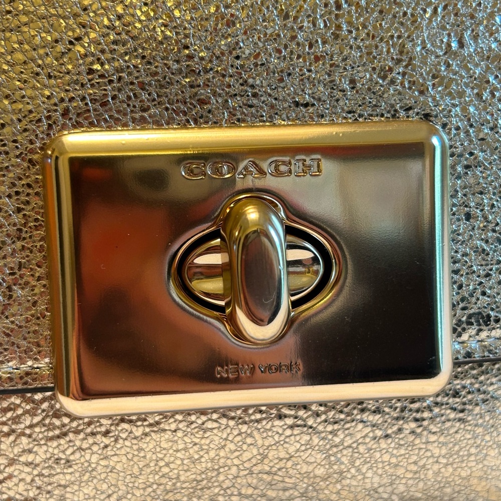 Coach Cassidy Crossbody/Shoulder Bag in Crinkle Metallic Gold - Picture 8 of 16
